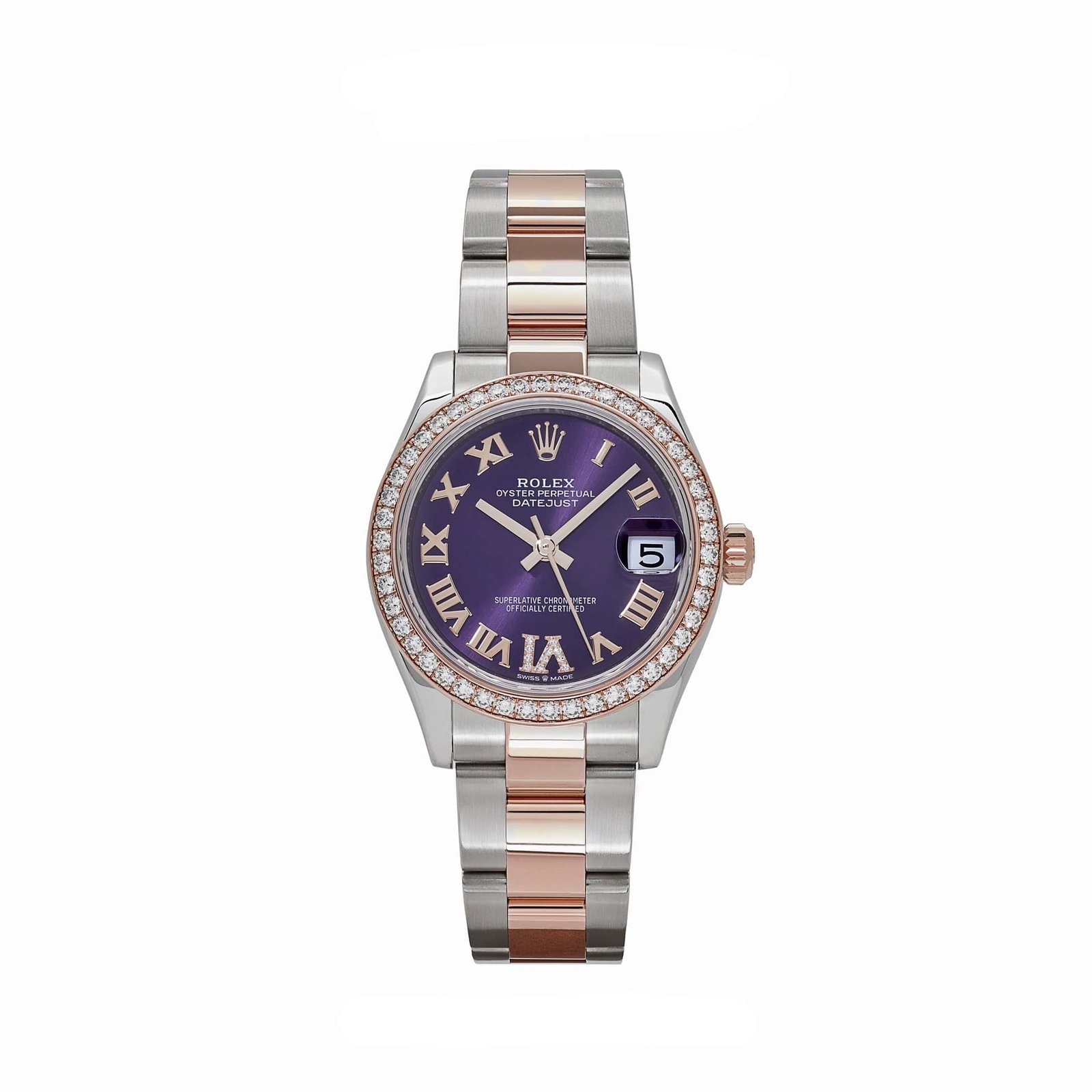 rolex-datejust-278381rbr-ladies-stainless-steel-rose-gold-aubergine-purple-dial-diamond-bezel-oyster-2022-rolex-43627807703284 Rolex Datejust 31 278381RBR ‘Ladies’ Stainless Steel Rose Gold Aubergine Purple Dial Diamond Bezel Oyster (2022) - Image 1