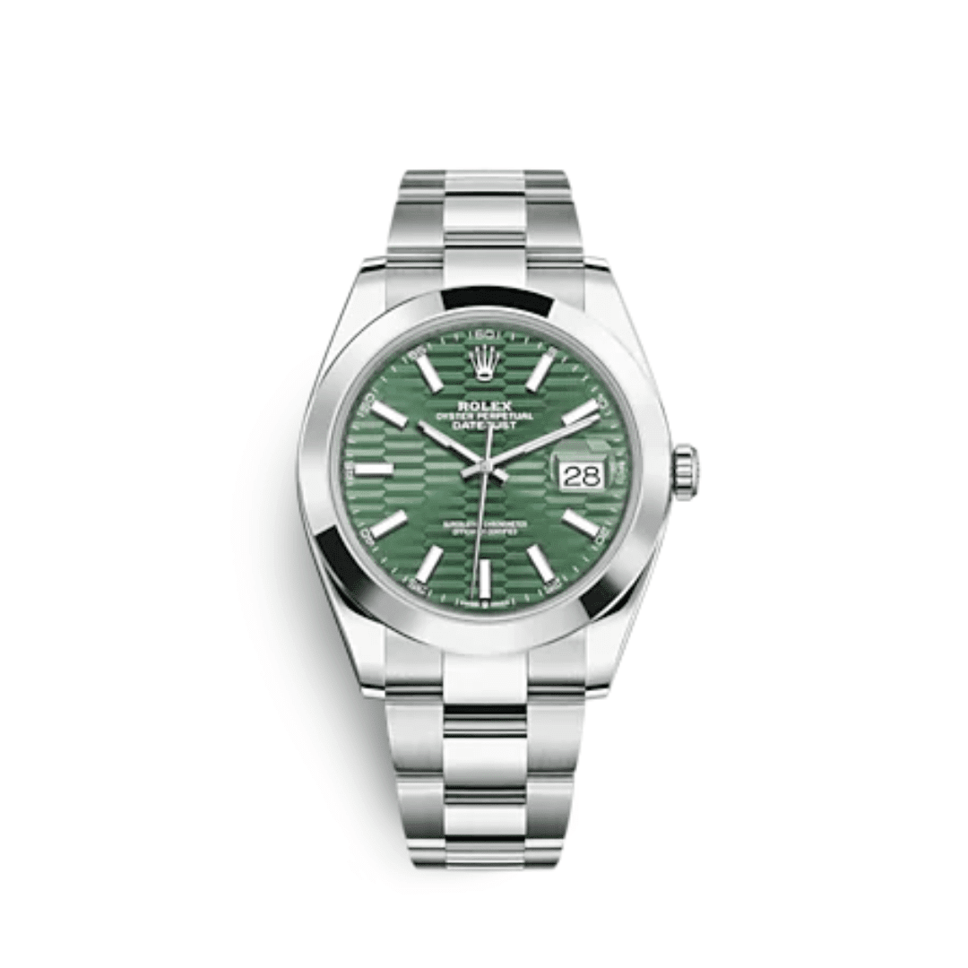 rolex-datejust-41-mint-green-fluted-motif-dial-steel-oyster-bracelet-126300-rolex-40266780377332 Rolex Datejust 41 126300 Stainless Steel Green Fluted-Motif Dial Oyster (2023) - Image 1