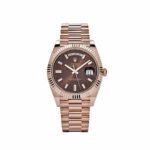 Rolex Day-Date 40 228235 Rose Gold Chocolate Baguette Diamond Dial