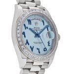 Rolex Day-Date 40 228396TBR Platinum Ice Blue Arabic Dial Diamond Bezel - Image 4