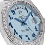 Rolex Day-Date 40 228396TBR Platinum Ice Blue Arabic Dial Diamond Bezel - Image 5