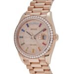 Rolex Day-Date 36 128345RBR Rose Gold Rainbow Diamond Pave Dial (2021) - Image 2