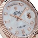 Rolex Day-Date 36 128235 Rose Gold Mother of Pearl Diamond Dial - Image 6