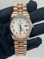 Rolex Day-Date 36 128235 Rose Gold White Dial - Image 3