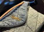 SAINT LAURENT PUFFER SMALL IN SUEDE AND DENIM - Image 9
