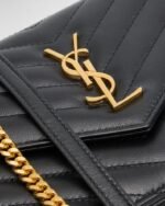 Saint Laurent Small YSL Wallet on Chain in Quilted Leather - Image 8
