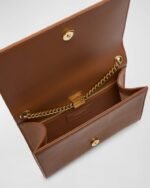 Saint Laurent Kate Small YSL Wallet on Chain in Linen and Leather - Image 4