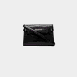 Saint Laurent Black Manhattan croc-effect shoulder bag